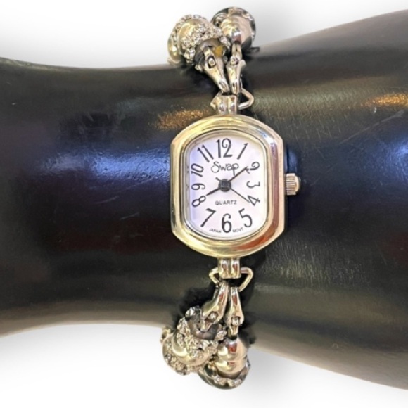 Vintage Accessories - Vintage 90s Boho Watch on Beaded Stretchy Band